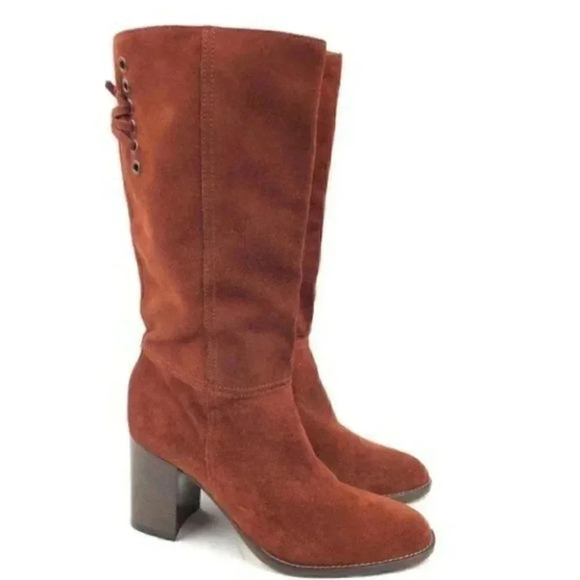 New Coach Mid Calf Boots Sz 5.5 Coty Italian Suede - Picture 1 of 8